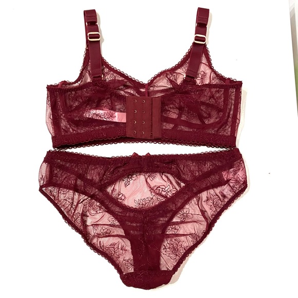 Agent Provocateur Liv Burgundy Set Size 3 - Picture 5 of 7